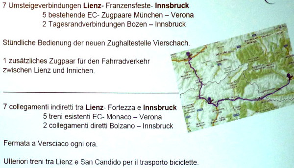 Umsteigeverbindung Lienz-Innsbruck