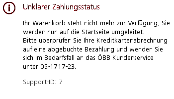 ÖBB online: unklarer zahlungsstatus