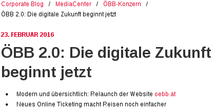 ÖBB 2.0 Digitale Zukunft