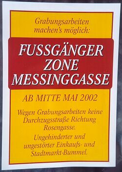 Fugngerzone Lienz Messinggasse: wegen Grabungsarbeiten keine Durchzugsstrae