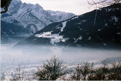 Lienz in Osttirol: Inversion über dem Talboden
