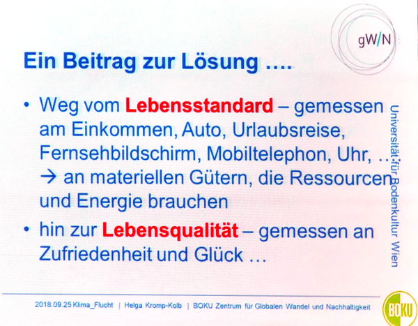 Lebensqualität statt Lebensstandard